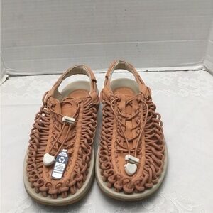 Keen Peach and Cream Woven Sandals